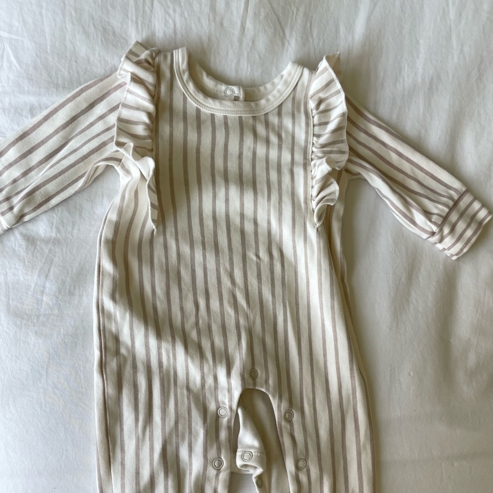 Pehr pink striped romper